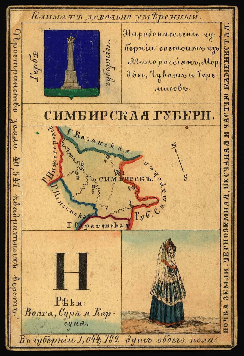 Карта губерний Российской империи, 1856 год